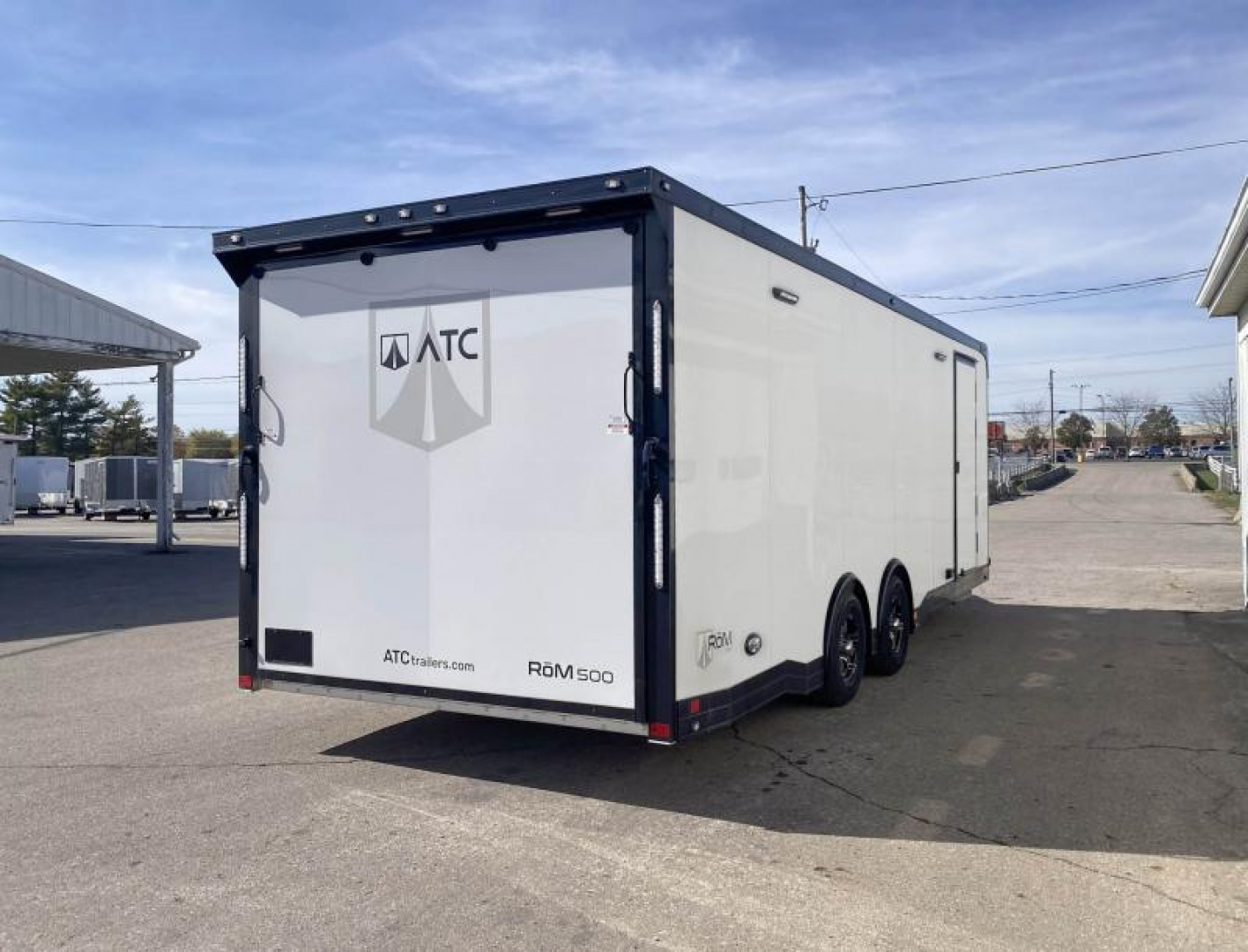 New 2023 ATC 24 FT ROM 500 ALUMINUM ENCLOSED RACE CAR HAULER WITH ESCAPE DOOR AND ALUMINUM FLOOR