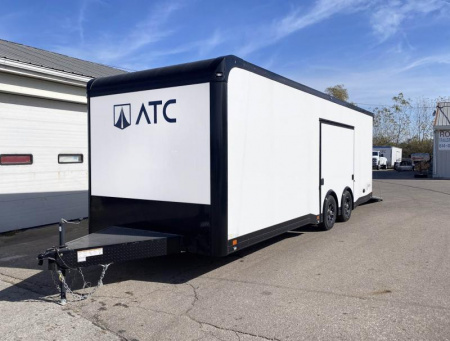 New 2023 ATC 24 FT ROM 500 ALUMINUM ENCLOSED RACE CAR HAULER WITH ESCAPE DOOR AND ALUMINUM FLOOR