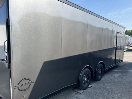 New 2024 United Trailers 24 FT ENCLOSED CAR HAULER TORSION AXLES  ALUMINUM WHEELS WITH BLACK OUT TRIM