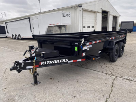 New 2024 PJ Trailers 7 X 16 FT LOW PRO DUMP TRAILER WITH RAMP AND TARP KIT