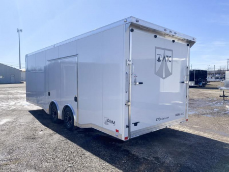 New 2025 ATC 24 FT ROM 400 ALUMINUM ENCLOSED CAR HAULER PREMIUM ESCAPE DOOR
