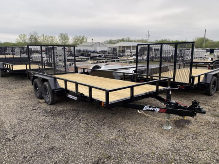 New 2025 Liberty 7 X 16 FT UTILITY TRAILER TANDEM AXLE WITH SPRING ASSIST RAMP GATE