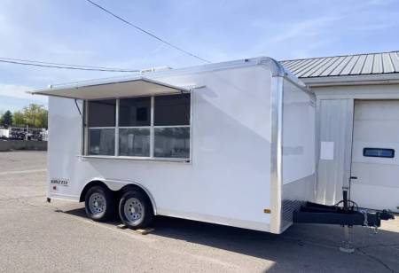 New 2025 Haulmark 8.5 X 16 CONCESSION TRAILER AC UNIT POP UP DOORS WITH SCREEN 7000 GVWR