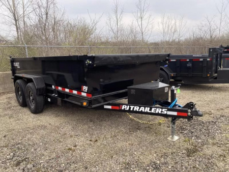 New 2026 PJ Trailers 7 X 14 FT DUMP TRAILER 14K GVWR SPREAD GATE TARP KIT