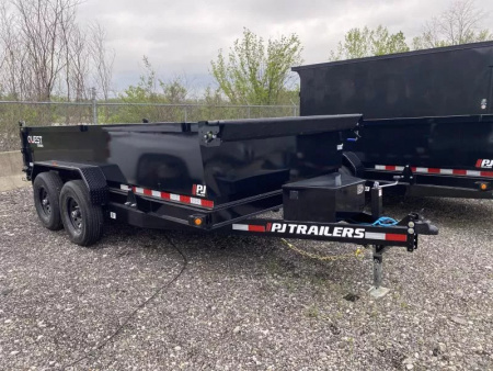 New 2026 PJ Trailers 7 X 14 FT DUMP TRAILER 14K GVWR SPREAD GATE TARP KIT