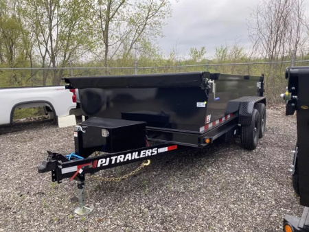 New 2026 PJ Trailers 7 X 14 FT DUMP TRAILER 14K GVWR SPREAD GATE TARP KIT