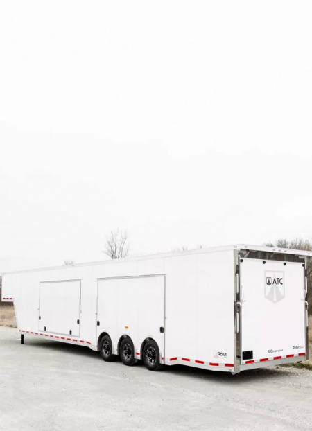 New 2025 ATC GOOSENECK 48 FT ENCLOSED CAR HAULER 2 ESCAPE DOORS TRI-AXLE 25,000 GVWR