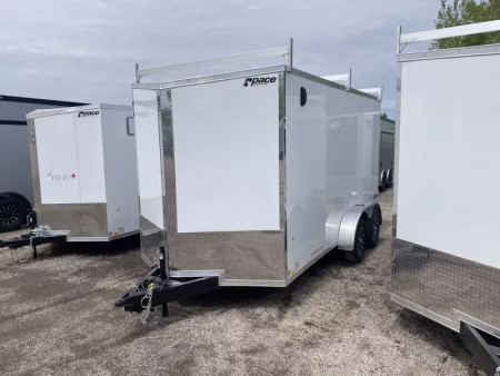 New 2025 Pace American 7 X 14 FT JOURNEY ENCLOSED CONTRACTOR TRAILER WITH RAMP DOOR LADDER RACKS 7K GVWR