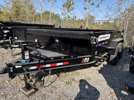 New 2026 PJ Trailers 7 X 14 FT LOW PRO TELESCOPIC DUMP TRAILER 15K GVWR