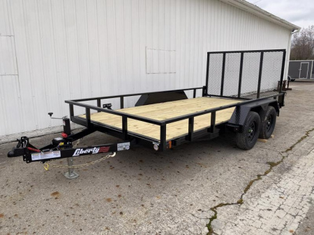 New 2025 Liberty 7 X 14 FT UTILITY TRAILER TANDEM AXLE WITH SPRING ASSIST RAMP GATE