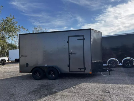 New 2026 Homesteader Trailer 7  X 14 FT ENCLOSED CARGO RAMP DOOR 7 FT INT HT BLACK OUT TRIM