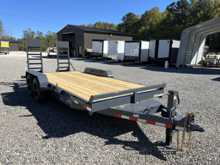 New 2026 Triple Crown Trailers 7X18 Equipment Trailer, - Swing Ramps, Beavertail, 16K GVWR