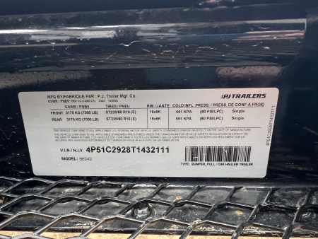 New 2026 PJ Trailers 24' B6 Superwide Equipment Trailer