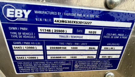 New 2025 EBY Trailers GN25K Flatbed Trailer