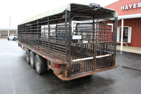 Used 2007 Gooseneck Trailer MFG CANVAS TOP Stock / Stock Combo Trailer