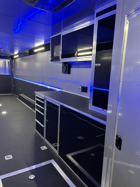 New 2026 Haulmark 44 Gooseneck Bathroom, Blackout PolyCor, 21K GVWR, Air Prep, Awning, A/C, Landing Light PKG, Hyd. Tongue Jack