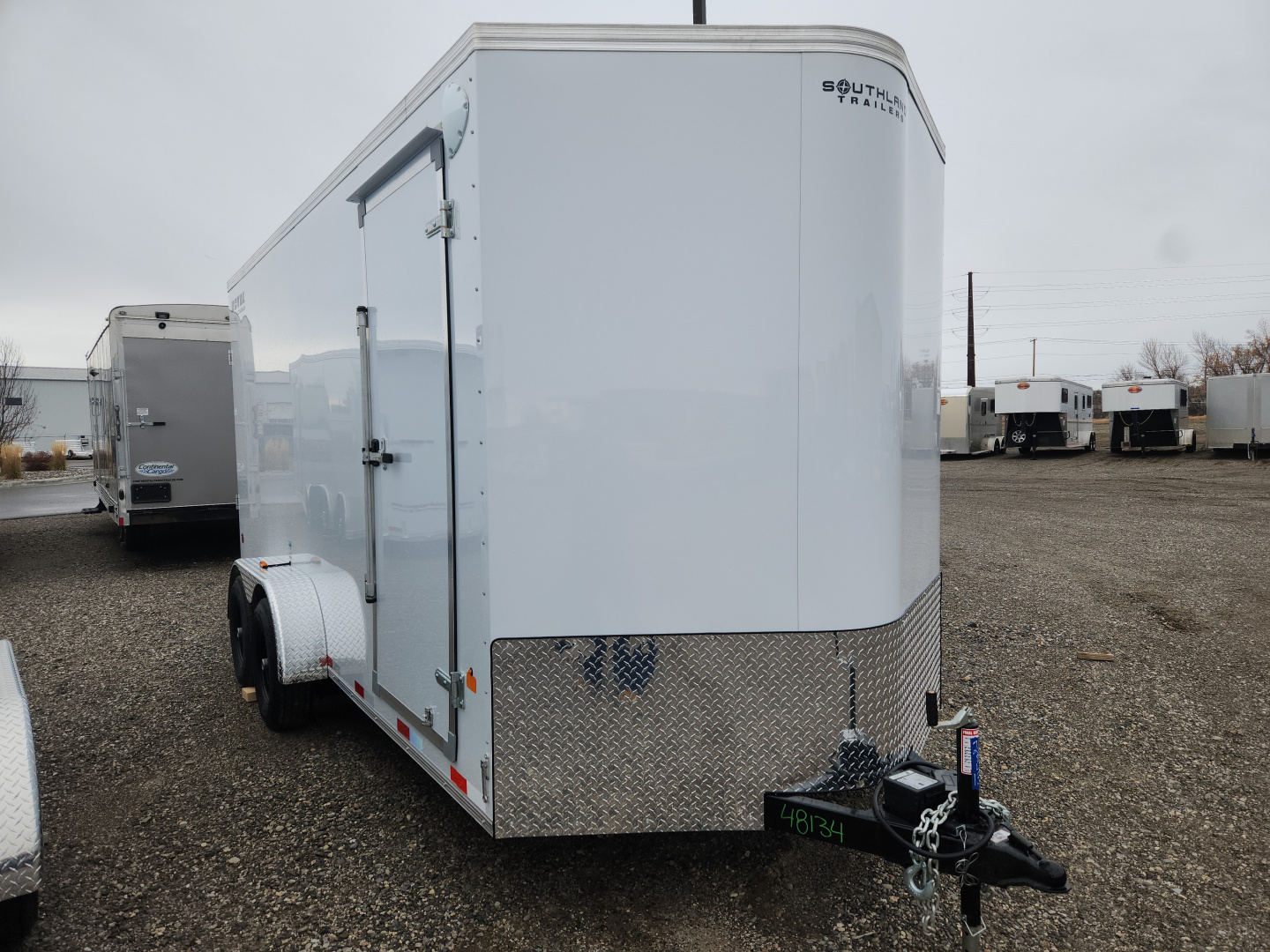 New 2026 Royal Cargo Trailers 7 X 16 +V REAR RAMP, HD 5200# AXLES Cargo / Enclosed Trailer