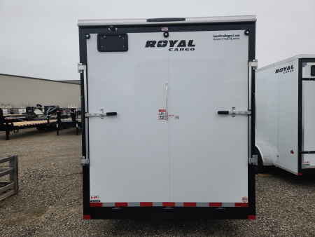 New 2026 Royal Cargo Trailers 7 X 16 +V REAR RAMP, HD 5200# AXLES Cargo / Enclosed Trailer