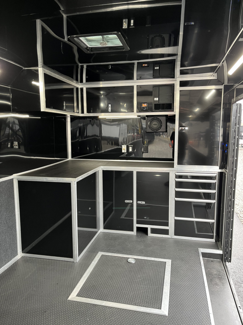 New 2026 Haulmark EDGE 34 Race Trailer With Turbo Package, Awning, Polycor, Insulated, Black Trim Package