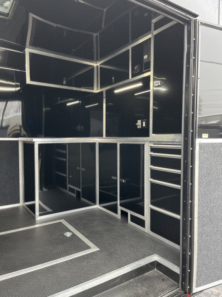 New 2026 Haulmark EDGE 34 Race Trailer With Turbo Package, Awning, Polycor, Insulated, Black Trim Package