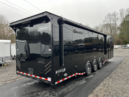 New 2026 Haulmark EDGE 34 Race Trailer With Turbo Package, Awning, Polycor, Insulated, Black Trim Package