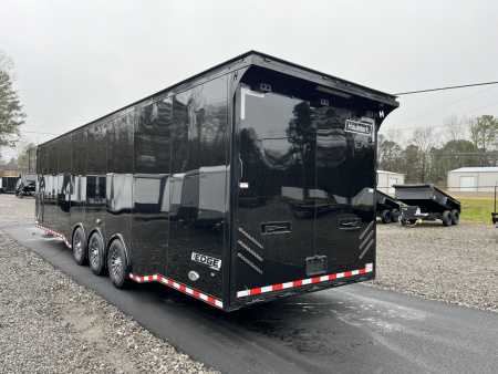 New 2026 Haulmark EDGE 34 Race Trailer With Turbo Package, Awning, Polycor, Insulated, Black Trim Package