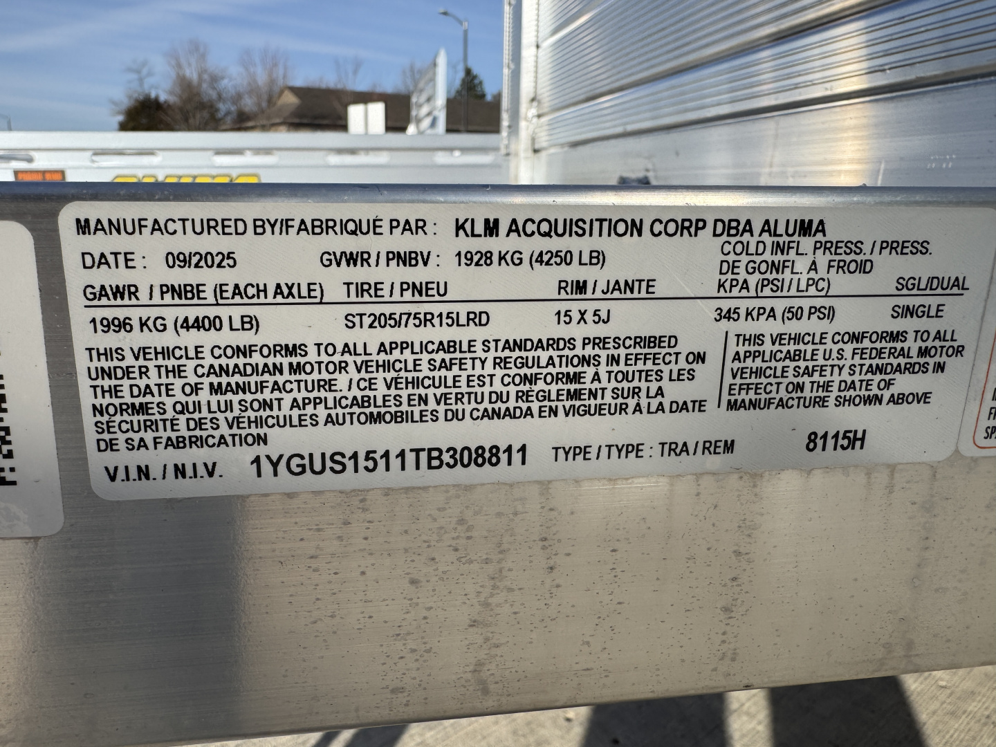 New 2026 Aluma 8115H BT SR 4.25k Utility Trailer
