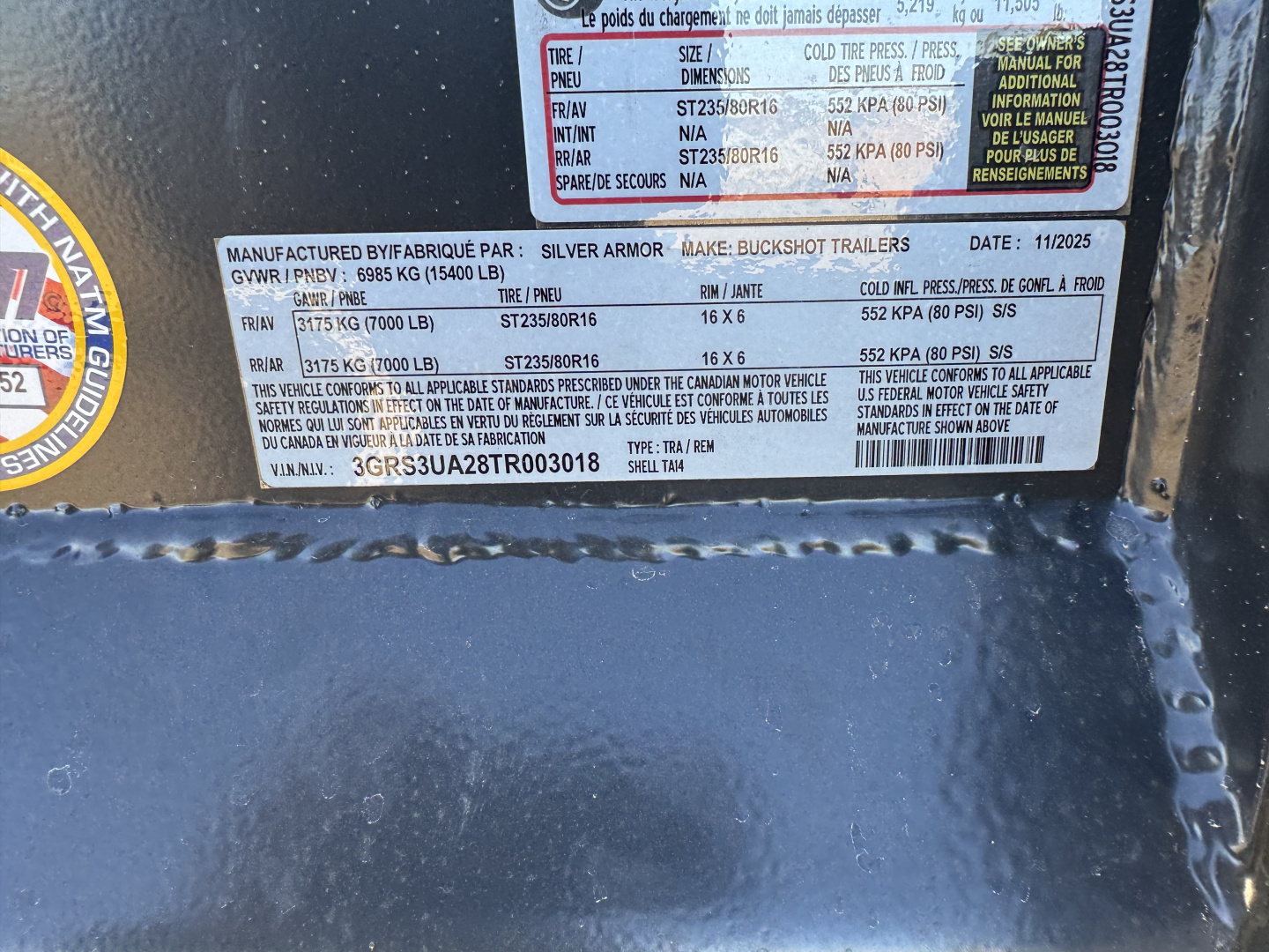 New 2026 Buckshot MFG SHELL TA14-3018 Dump Trailer