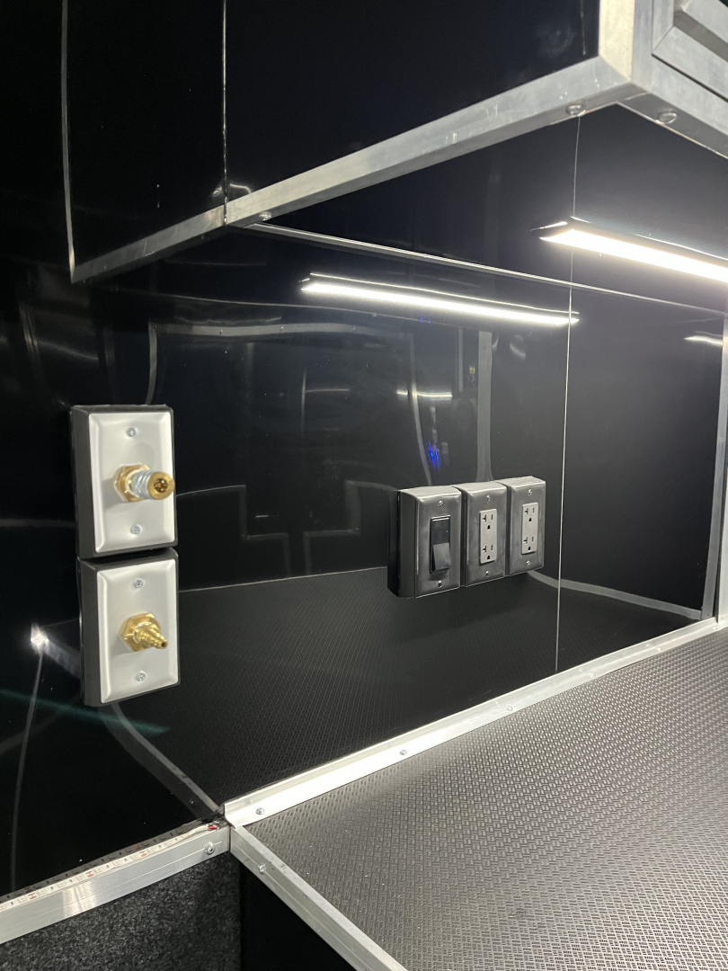 New 2026 Haulmark 34 Bathoom Race Trailer, Air Prep PKG, Awning, Polycor, Insulated, Window, 54" ALX Slide Out Step, A/C + Heat