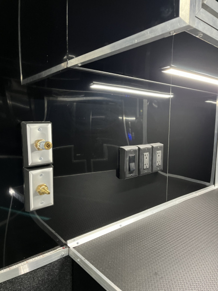 New 2026 Haulmark 34 Bathoom Race Trailer, Air Prep PKG, Awning, Polycor, Insulated, Window, 54" ALX Slide Out Step, A/C + Heat