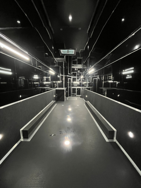 New 2026 Haulmark 34 Bathoom Race Trailer, Air Prep PKG, Awning, Polycor, Insulated, Window, 54" ALX Slide Out Step, A/C + Heat