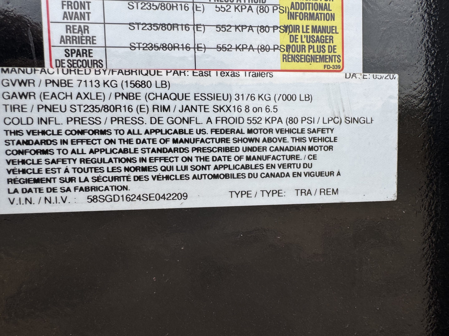 Used 2025 East Texas Trailers GD8316072-2209 Dump Trailer