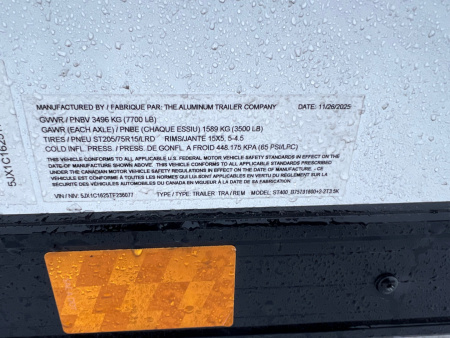 New 2026 ATC 7.5 X 16 STO400 Aluminum Cargo / Enclosed Trailer