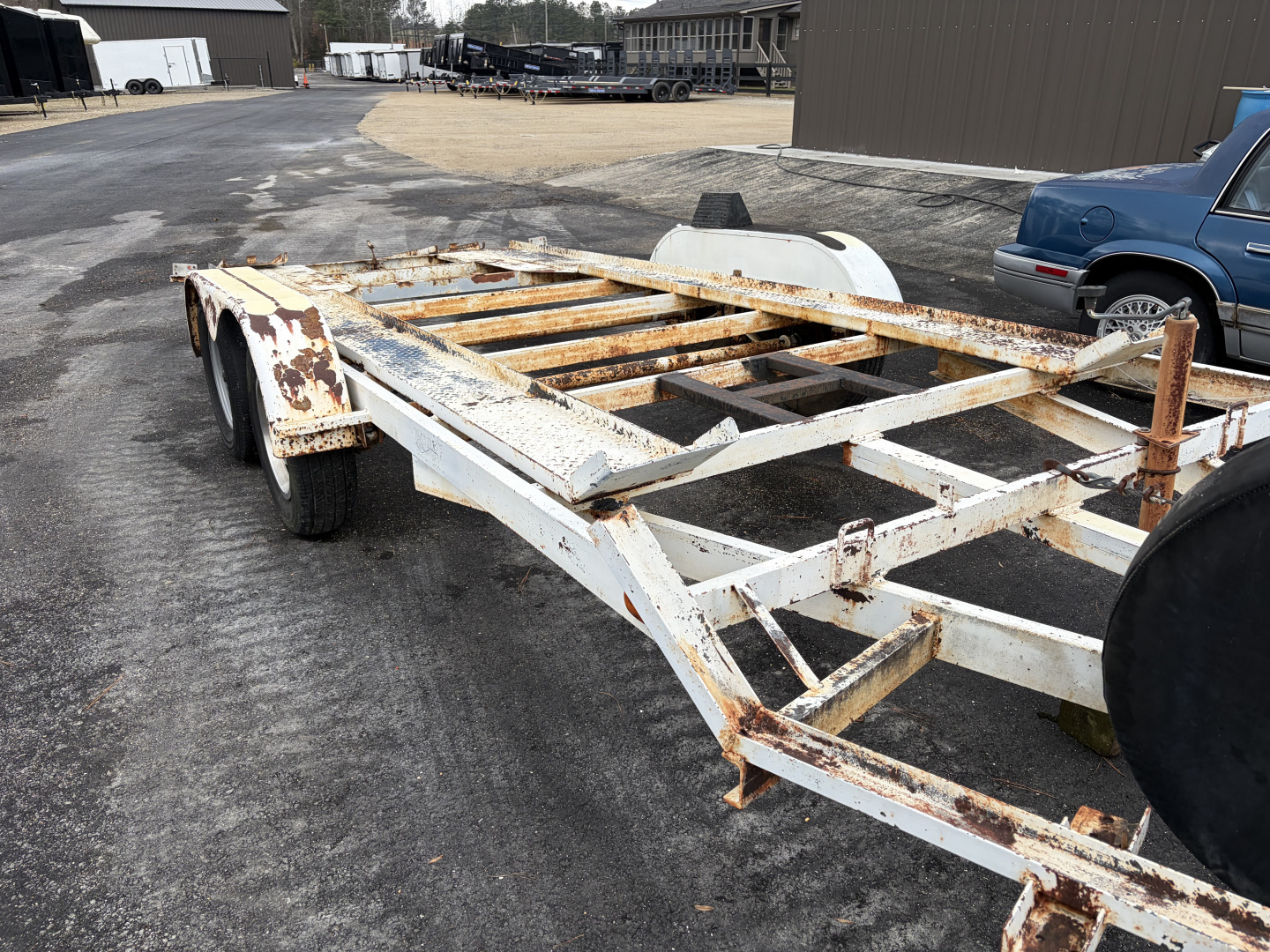 Used 1986 Southern Draw 7X20 Open Car Hauler Steel Trailer - 7K GVWR