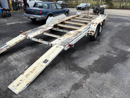 Used 1986 Southern Draw 7X20 Open Car Hauler Steel Trailer - 7K GVWR