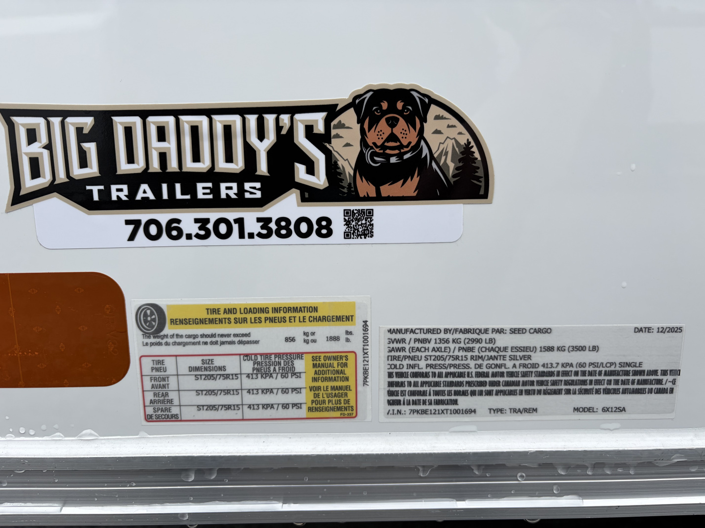 New 2026 Big Daddys Edition, 6X12 Enclosed Trailer With 6' 6" Interior ...