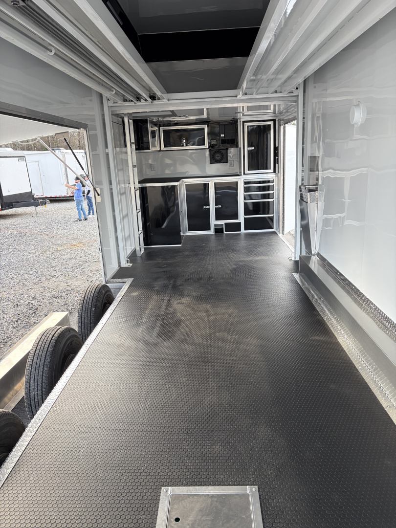 New 2026 Haulmark EDGE ALUMINUM 28 Stacker Race Trailer, Finished Race Interior, 21K GVWR, Awnings, Lift, Premium Escape Door