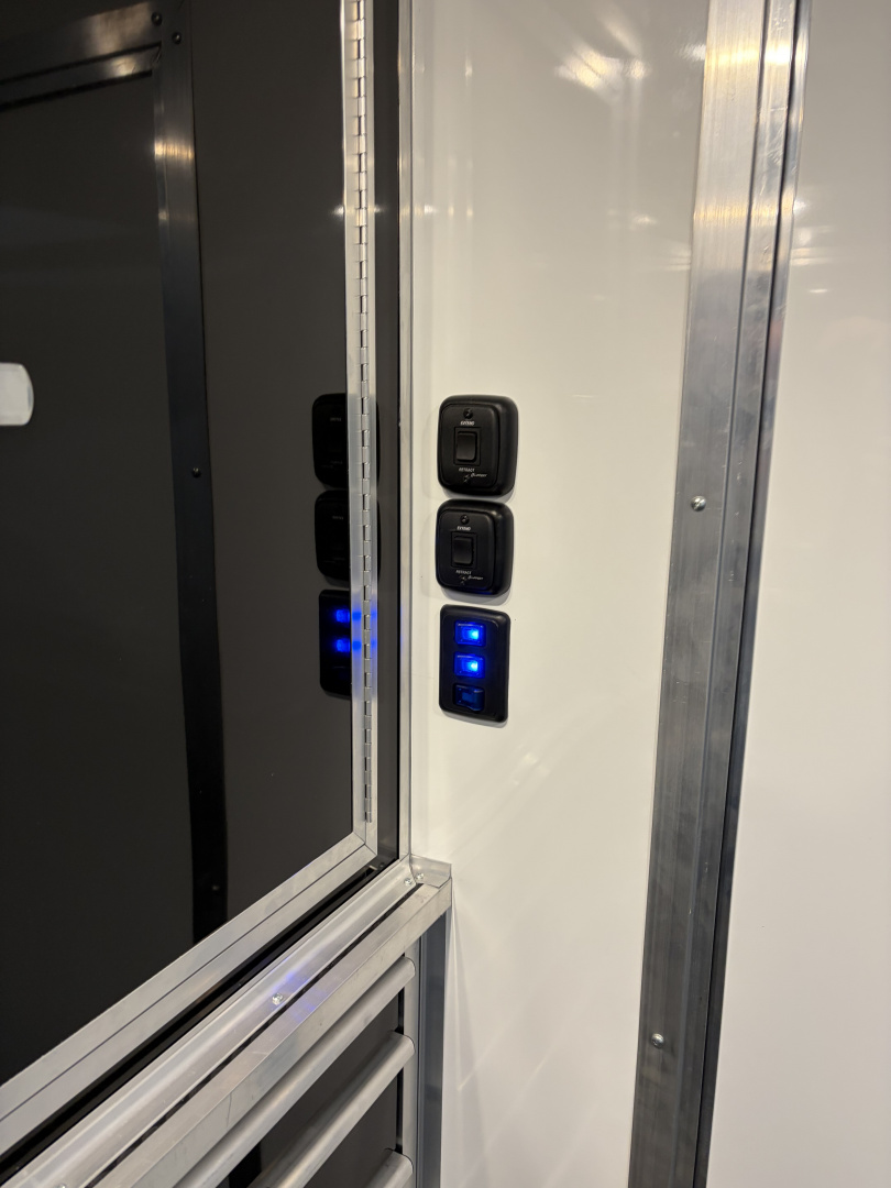 New 2026 Haulmark EDGE ALUMINUM 28 Stacker Race Trailer, Finished Race Interior, 21K GVWR, Awnings, Lift, Premium Escape Door