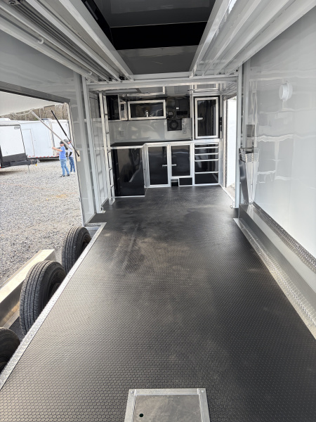 New 2026 Haulmark EDGE ALUMINUM 28 Stacker Race Trailer, Finished Race Interior, 21K GVWR, Awnings, Lift, Premium Escape Door