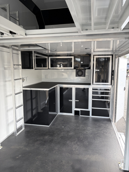 New 2026 Haulmark EDGE ALUMINUM 28 Stacker Race Trailer, Finished Race Interior, 21K GVWR, Awnings, Lift, Premium Escape Door