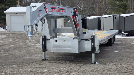New 102X35 GALVANIZED 23' STATIONARY + 12' BEAVERTAIL GOOSENECK DECKOVER 16K AXLE POWER BEAVERTAIL 2026 TRIUMPH