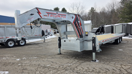 New 102X35 GALVANIZED 23' STATIONARY + 12' BEAVERTAIL GOOSENECK DECKOVER 16K AXLE POWER BEAVERTAIL 2026 TRIUMPH