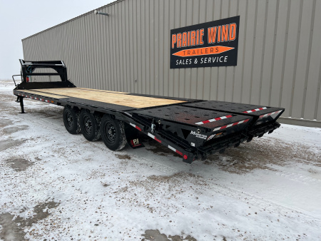 New 2026 PJ Trailers 28 LS Gooseneck Triple Axle Flatbed Trailer