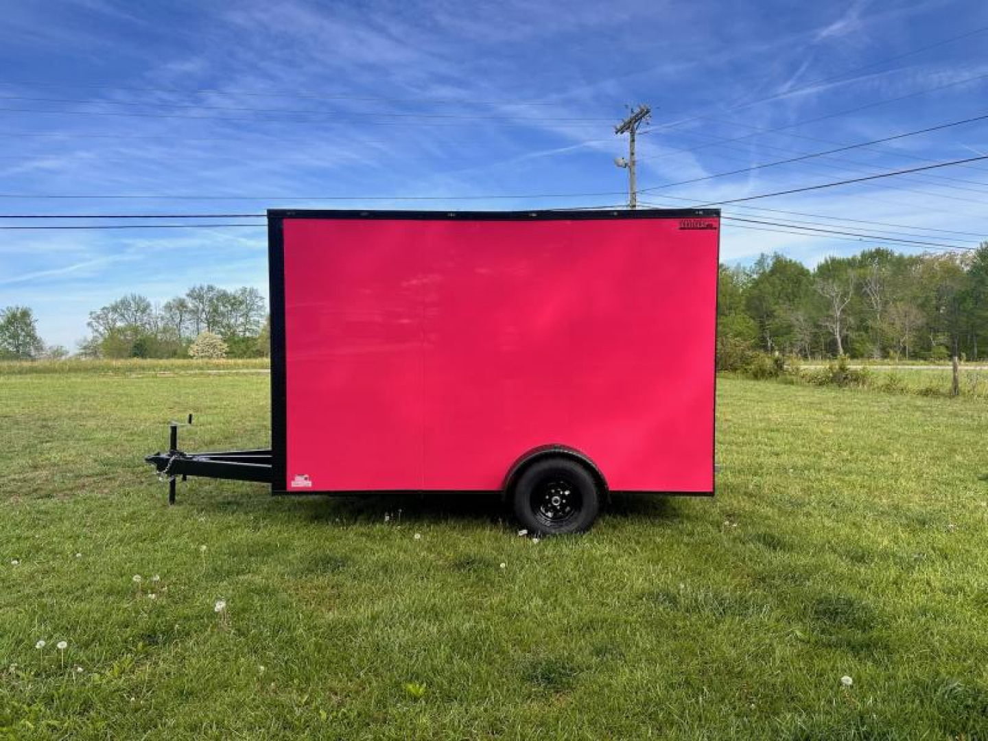 New 2025 Luxe 7x12 Concession Trailer -Finished Interior-5200LB Single Axle -7'ft Interior- Pink Poly - Blackout