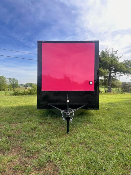 New 2025 Luxe 7x12 Concession Trailer -Finished Interior-5200LB Single Axle -7'ft Interior- Pink Poly - Blackout