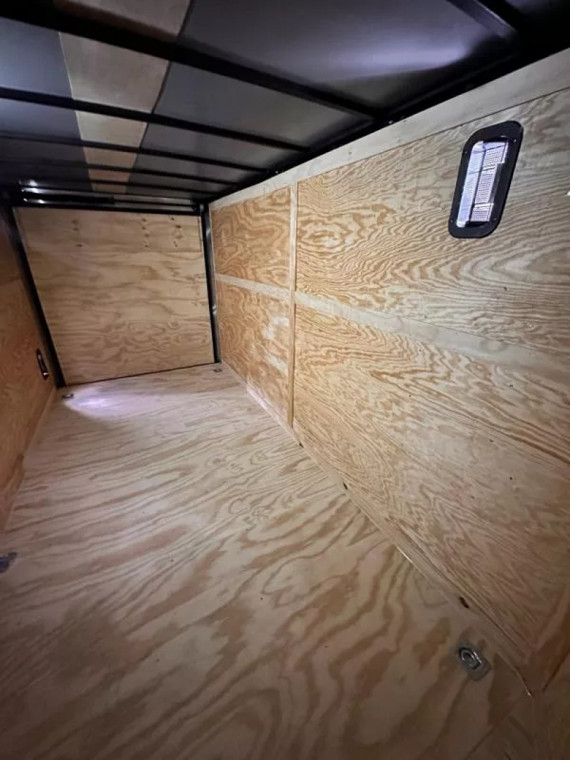 New 2025 Rock Solid Cargo 7X14 -Enclosed Trailer - 3500LB Tandem Axle-Black Poly- Blackout