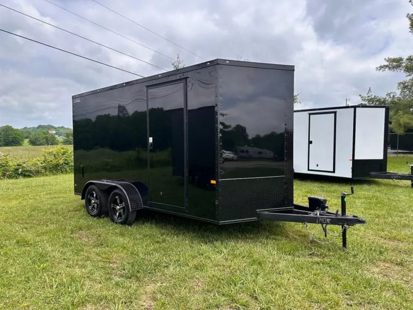 New 2025 Rock Solid Cargo 7X14 -Enclosed Trailer - 3500LB Tandem Axle-Black Poly- Blackout