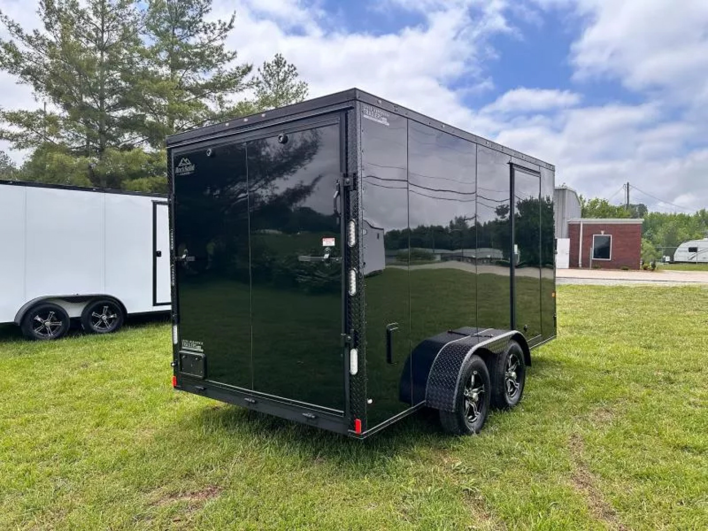 New 2025 Rock Solid Cargo 7X14 -Enclosed Trailer - 3500LB Tandem Axle-Black Poly- Blackout