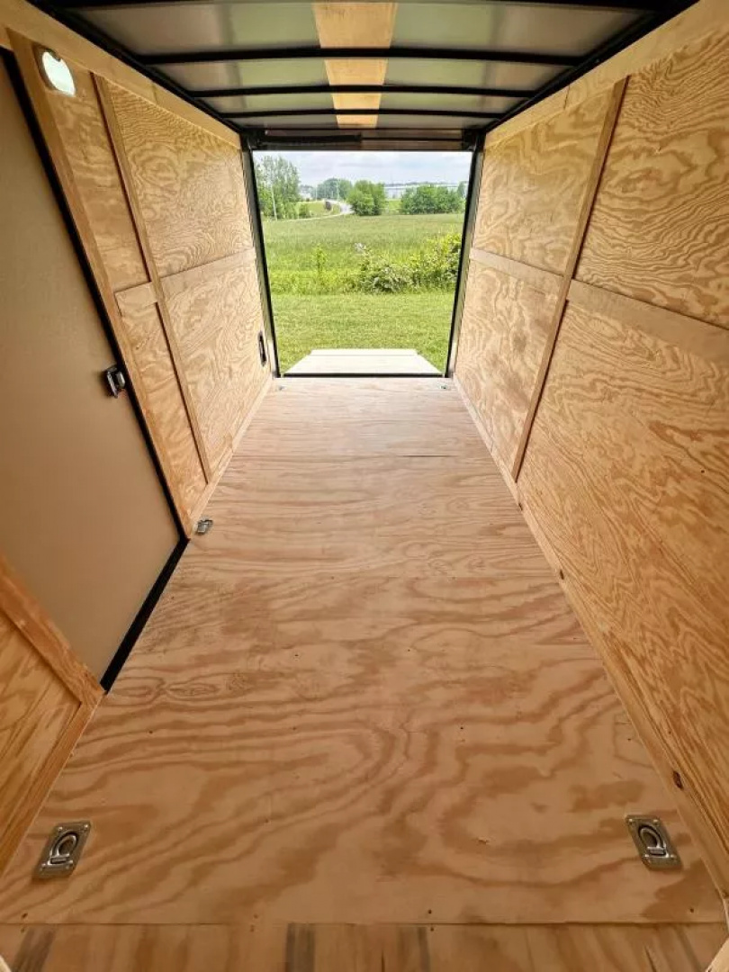 New 2025 Rock Solid Cargo 7X14 -Enclosed Trailer - 3500LB Tandem Axle-Black Poly- Blackout