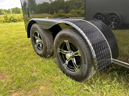 New 2025 Rock Solid Cargo 7X14 -Enclosed Trailer - 3500LB Tandem Axle-Black Poly- Blackout